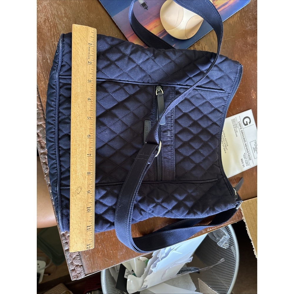 Navy Blue Quilted Vera Bradley Crossbody Purse - Picture 6 of 7